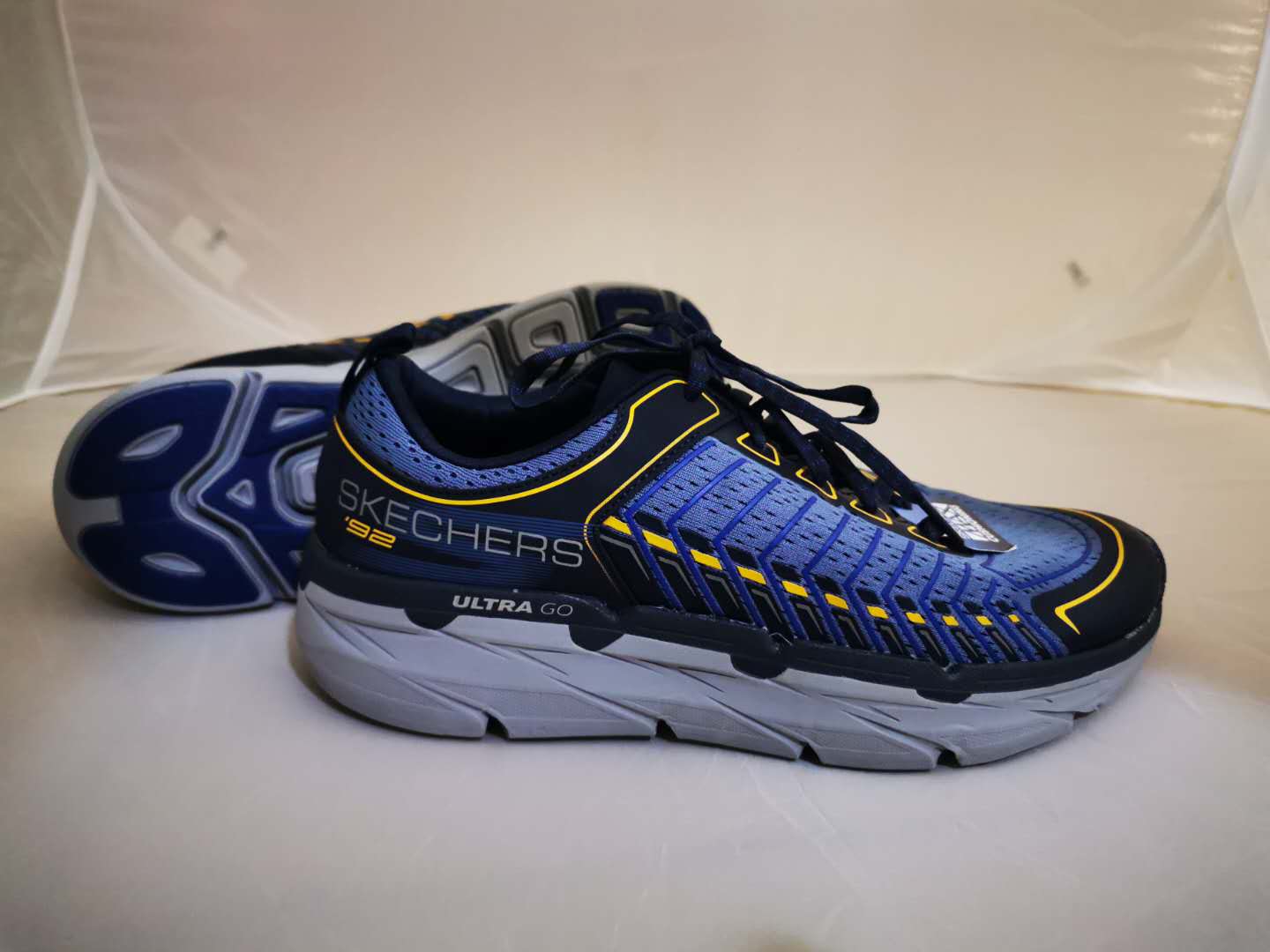 Buy SKECHERS 92 MAX CUSHIONING PREMIER ULTRA GO 3 Sizes (NAVY/YELLOW) eRomman