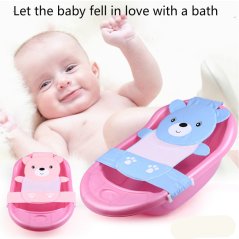 Gdeal Newly Baby Bathtub Net Cartoon Bear Infant Bath Tub Mesh Seat Support Bath Seat Adjustable Bathtub Security Seat