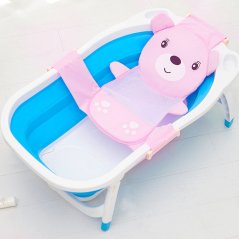 Gdeal Newly Baby Bathtub Net Cartoon Bear Infant Bath Tub Mesh Seat Support Bath Seat Adjustable Bathtub Security Seat