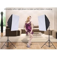 Softbox Lighting Kit Studio Photography Equipment Set (White)