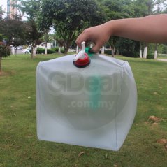 Gdeal 20L Transparent PVC Folding Water Bag Foldable Big Capacity Water Container Bucket Camping Collapsible