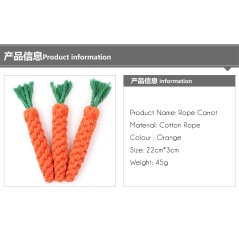 Gdeal Friendly Pets Teeth Bite Hemp Rope Pet Daily Supplies Carrot Shape