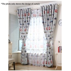 Gdeal GTE 1pcs Home Window Blackout Cartoon Car Curtain Punching Short Design Curtain Heat Insulation Langsir (100cm x 130cm)