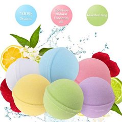 Gdeal Pure Natural Organic Handmade Soothing Aromatherapy Relaxation Stress Relieve Beauty Moisturizing Bath Bomb (60g x 6)