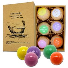 Gdeal Pure Natural Organic Handmade Soothing Aromatherapy Relaxation Stress Relieve Beauty Moisturizing Bath Bomb (60g x 6)