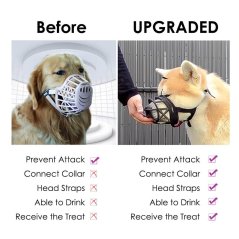 Gdeal Pet Muzzle Pet Cover Mask for Adjustable Straps Mask (Black)