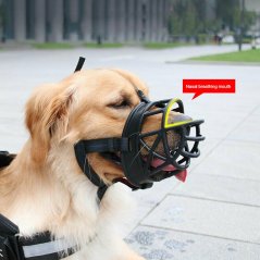 Gdeal Pet Muzzle Dog Mask for Adjustable Straps Mask (Black)