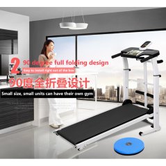 Gdeal Multi-Function Slimming Mini Walking Machine Home Exercise Fitness Gym Mini Foldable Running Manual Treadmill With Sit Up Stand