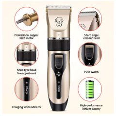 Gdeal Professional Pet Electric Hair Trimmer Fur Clipper (Gold)