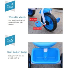 Gdeal Baby Tricycle Bike Three Wheels Baby Tricycle Stroller Children Bicycle Hand Push with Storage Basket - 3 Colors Available
