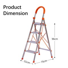 Gdeal GTE D Type 1.5M 4 Step Household Stainless Steel Ladder Portable Aluminum Alloy Ladder