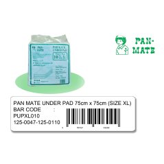 Goodmedickl Pan Mate Under pad with SAP Saiz XL 75cm X 75cm  10s (PAD KATIL / Bed Underlay)