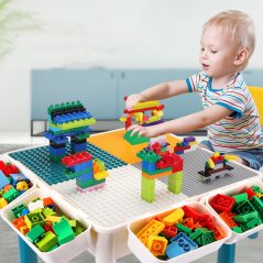 Gdeal Multifunctional Kids Building Block Table Toy Educational Kindergarten Block Assemble Table With Chair