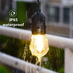 Hometech2u 10M Waterproof Outdoor LED String Lights Commercial Grade E27 Bulbs Street Garden party String Lights Lampu Pasar Malam