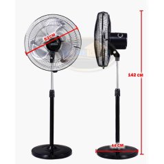 Hometech2u Minlite 20" Heavy Duty Commercial Industrial 3 Blades Stand Fan Cooling Strong Wind (Metal Body)