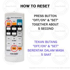 Hometech2u UNIVERSAL FAN REMOTE CONTROL RM-F989 for Wings Deka Elmark KDK Alpha Winter Eurouno Fanco Panasonic National