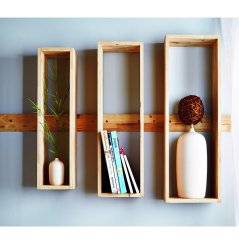 Hometech2u Wooden Wall Decoration Rack Shelf (Set of 3)