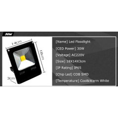 Hometech2u 10/20/30W LED Waterproof Outdoor Flood Light Spot Light /Floodlight
