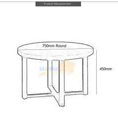 Hometech2u Donald Rounded Coffee Table Lobby Table Desk