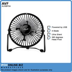 Ipohonline AVF AUSBF04-BK Ultra-Quiet 4" Portable Mini USB Fan