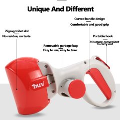 Pet Toilet Picker Portable Dog Feces Toilet Picker with Garbage Bag Pet Toilet Clip