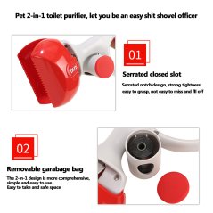 Pet Toilet Picker Portable Dog Feces Toilet Picker with Garbage Bag Pet Toilet Clip