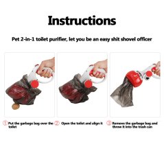 Pet Toilet Picker Portable Dog Feces Toilet Picker with Garbage Bag Pet Toilet Clip
