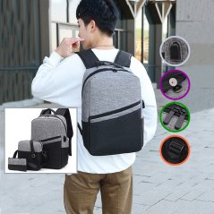 Gdeal 3 In 1 Large Capacity Backpack USB Charging Business Computer Bag Leisure School Bag