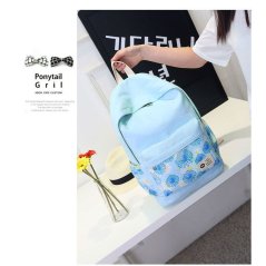 Gdeal 3-In-1 Fashionable Casual Flower Imprint Canvas Laptop Bag Shoulder Bag School Backpack Set- 3 Colors Available