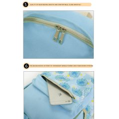 Gdeal 3-In-1 Fashionable Casual Flower Imprint Canvas Laptop Bag Shoulder Bag School Backpack Set- 3 Colors Available