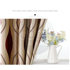 GTE Living Room Bedroom Simple and Modern Jacquard Flower Printing Curtain