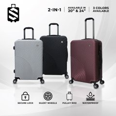 Gdeal SKY TRAVELLER SKY343 2-In-1 Premium Narrow Curve Textured Ultralight Luggage Set (20Inch+24Inch)