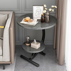 Gdeal GTE Sofa Side Cabinet Simple Bedside Coffee Table Light Luxury Simple Round Table