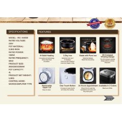 Hometech2u iSONIC 4L Electric IH Intelligent Heating Rice Cooker Ideal Heat Circulation IRC-IH4000