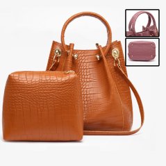 Gdeal 2pcs Women Handbag Crocodile Pattern Shoulder Bags Female Sling Casual Fashions