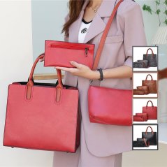 Gdeal Retro Large Capacity 3pcs Women Bags Simple Texture One Shoulder Handheld Fashion