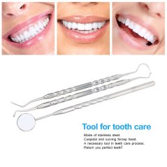 Gdeal 6pcs Professional Handle Stainless Steel Medical Dentist Teeth Explorer Needle Cleaning Dental Tool Kit Set