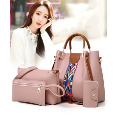 Gdeal 4-In-1 Korean Style Elegant Women Fashion PU Leather Medium Tote Bag Shoulder Bag Handbags Set (RYL-214)