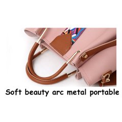 Gdeal 4-In-1 Korean Style Elegant Women Fashion PU Leather Medium Tote Bag Shoulder Bag Handbags Set (RYL-214)