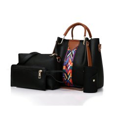 Gdeal 4-In-1 Korean Style Elegant Women Fashion PU Leather Medium Tote Bag Shoulder Bag Handbags Set (RYL-214)