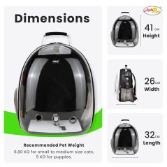 Azfarich Buraq Transparent Pet Carrier Bag Red, Cat Bag Astronaut