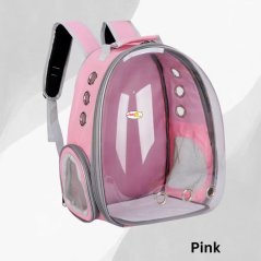 Azfarich Buraq Pink Transparent Pet Carrier Bag/ Cat Travel Backpack