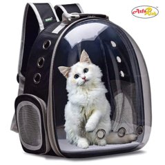 Azfarich Buraq Transparent Pet Carrier Bag Black, Cat Bag Astronaut