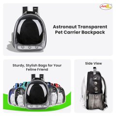 Azfarich Buraq Pink Transparent Pet Carrier Bag/ Cat Travel Backpack