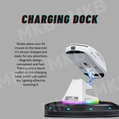Attack Shark X6 Wireless Gaming Mouse with Charging Dock (Black)