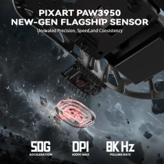 Attack Shark R2 Magnesium Alloy 8K Wireless Gaming Mouse (Silver Grey)