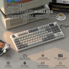 Attack Shark K86 Wireless Mechanical Keyboard (Retro Grey)
