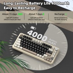 Attack Shark X85 Pro Wireless Gaming Keyboard (Cheese White)