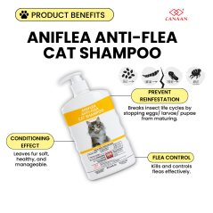 Canaan Aniflea Anti Flea Cat Shampoo Stops Insects Maturation - 500ml