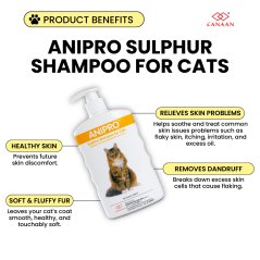 Canaan Anipro Sulphur Cat Shampoo for Dermatitis Issue - 500ml